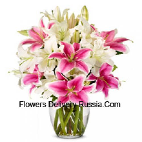 Dreamy White and Pink Lilies