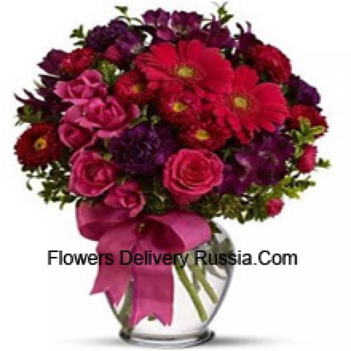 37 Rozen en Gerbera's met Assortiment Bloemen