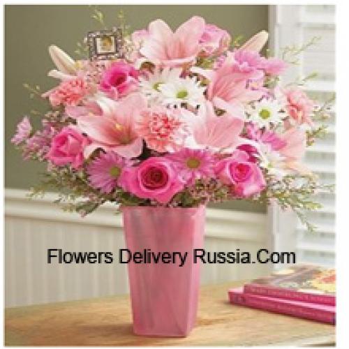 Beautiful Roses, Carnations, Gerberas and Lilies