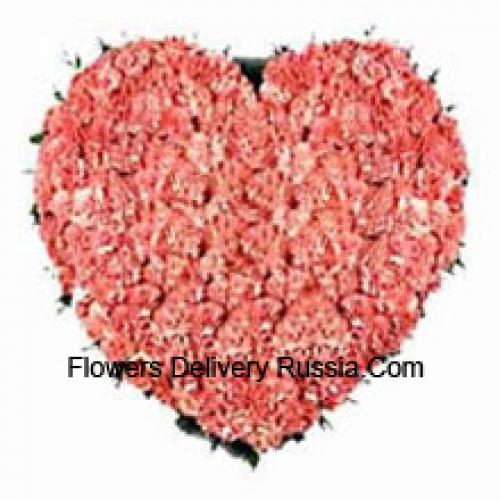 101 Pink Heart Carnations