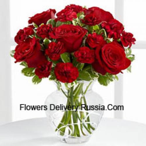 9 Roses and 9 Beautiful Carnations