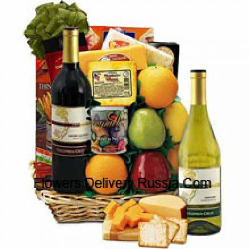 Charming Hamper Containing Wine