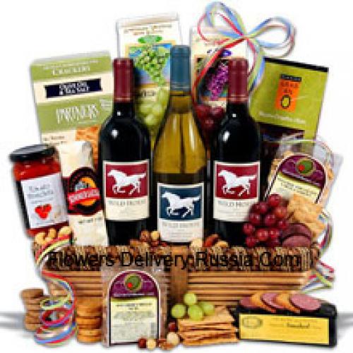 Goodies Basket with Selected Wines