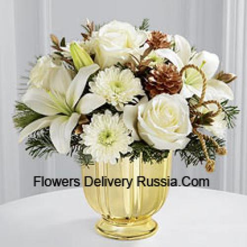 Splendid Arrangement of Lilies, Roses etc